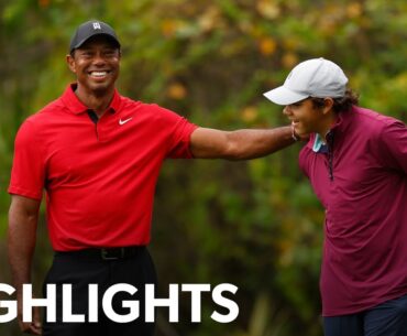 Tiger and Charlie Woods shoot 11-under 61 | Round 2 | PNC Championship | 2023