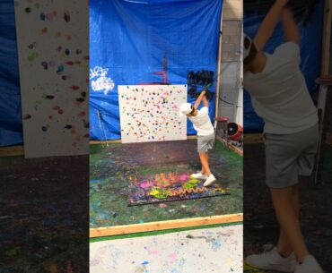 Day 21 of paint covered golf balls. My son wanted to rip a few shots!