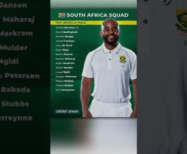 South Africa Full and Final Squad for Test Series vs India 2023-2024 | Bavuma Rabada Markram Elgar