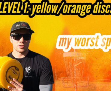The COLOR BAG Challenge! Ep. 1. Level 1: Yellow/Orange discs only!