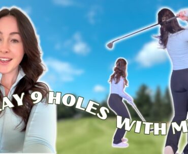 PLAY 9 HOLES WITH ME | GOLF VLOG WITH FEMALE LONG DRIVER