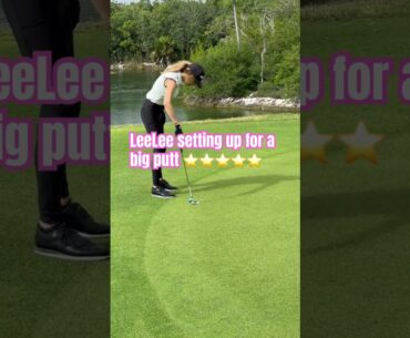 LeeLee setting up for a big putt ⭐️⭐️⭐️⭐️⭐️#golfgirl #putt #golf #golfer #golflife #golfcourse