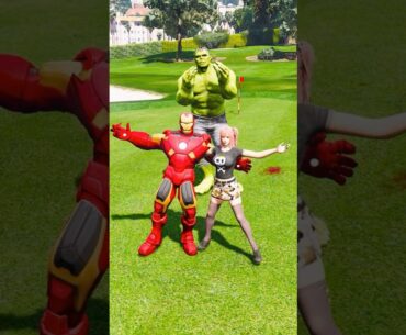 IRON-HULK SAVING GIRL 🚀 HULK & IRON MAN (GTA 5 RESCUE) #gta5 #shorts