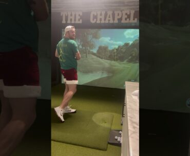 No putter needed! #golfsimulator #golf #golfer #golfaddict #golfing #indoorgolf #eagle
