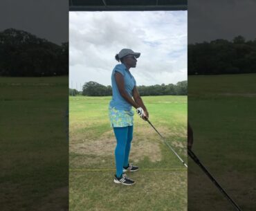 Lady golfer practice swing #shorts #golf #practice