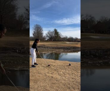 Life is about perspective 😂 At least I made it across tho 😂 #Golf #GolfSwing #GolfCourse #GolfGirl