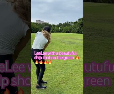 LeeLee with a beautiful chip shot on the green 🔥🔥🔥#golfgirl #golf #golfer #golflife #golfcourse