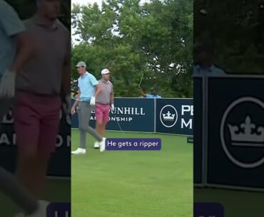 Amateur smashes 400 yard drive and NEARLY hits group in front! 🤯