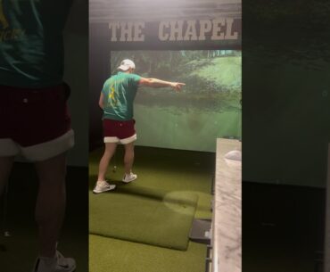 WHAT… Ah… SAVE! #golfsimulator #golf #golfer #golfaddict #golfing #indoorgolf