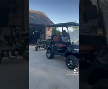 Texas Girl Using Golf Cart to Back In LogSplitter #country #texas #working #teen #girlpower #girl