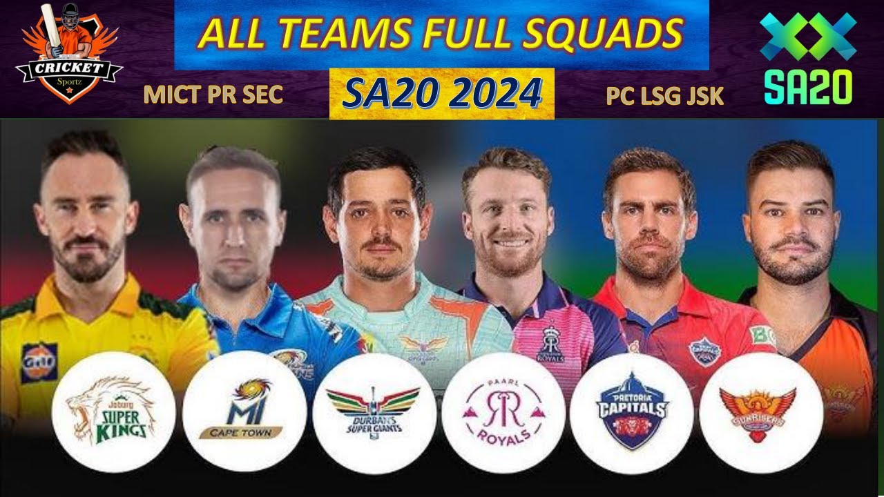 SA20 League 2024 All Team Final Squad SA20 All Teams 2024 Players