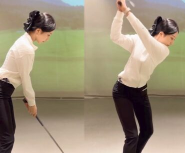 깔끔한 아이언스윙! KLPGA 프로 김지후 미녀골퍼의 골프스윙!!