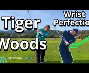 Learn Tiger Woods perfect wrist set for pure ball striking #golfswing #golf #tigerwoods #legend