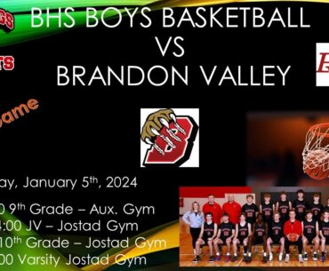 Brookings Bobcats Boys Varsity Basketball vs Brandon Valley Lynx (BBB) 1.5.24