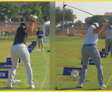 Rear view comparison of Rory McIlroy & Viktor Hovland