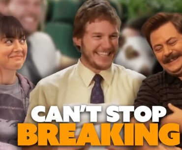 the parks cast breaking for 9 minutes 38 seconds straight | Parks and Recreation | Comedy Bites