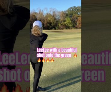 LeeLee with a beautiful shot onto the green 🔥🔥🔥#golfgirl #golf #golfer #beautifulgirl #golfing