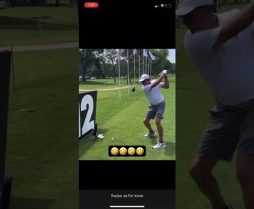 Tiger Woods rips a tee shot at LIV Tour over trees! #tigerwoods #philmickelson #golf