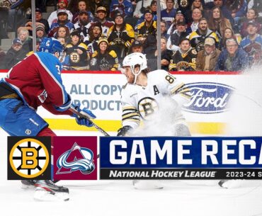 Bruins @ Avalanche 1/8 | NHL Highlights 2024
