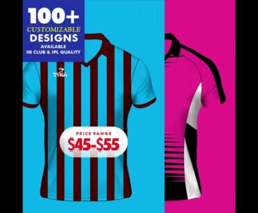 Quality Cricket Apparel @ $45-55. https://www.cricketstoreonline.com/custom-t20/