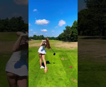 The wind had other plans… #caddieissues #golfgirl #golfswing