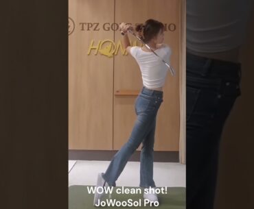 So clean shot from beautiful Korean lady golfer Cho Woo Sol #beautiful #golf #shorts