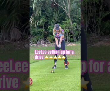 LeeLee setting up for a drive ⭐️⭐️⭐️⭐️⭐️#golfgirl #golf #golfer #golflife #golflove #golf #love