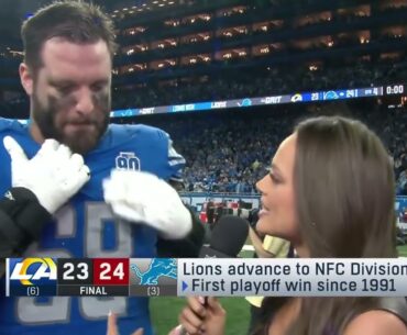 Taylor Decker was emotional after first playoff win in 32 years ❤️❤️
