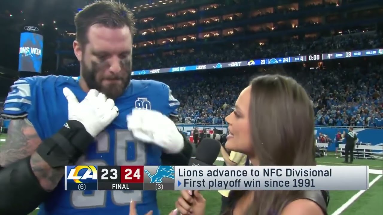 Taylor Decker was emotional after first playoff win in 32 years ❤️❤️ Taylor Decker was emotional after first playoff win in 32 years ❤️❤️
