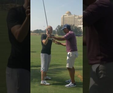 Andres Iniesta learns to play golf from Pablo Larrazabal  #dpworldtour #sports #golfer