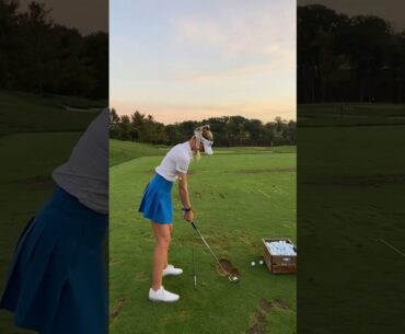 Golf long swing shot by girls #short