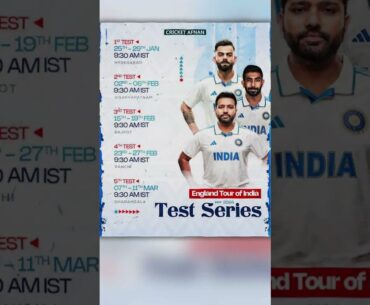 India vs England 5 Match Test Series 2024 Full Final Confirmed Schedule Date Time Venue | Rohit
