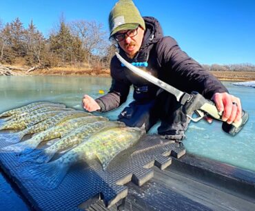 Ice Fishing A DRYING COVE For A Shore Lunch!!! - Catch, Clean, Cook