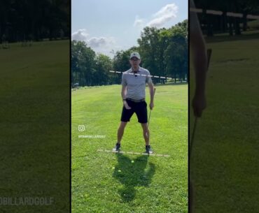 How to hit a golf shot on a downslope #golf #golfswing #golftips