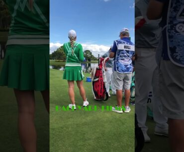 Charley Hull speaks to caddie LPGA #shorts #golf #lpga