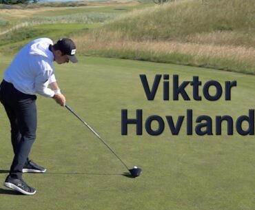 Viktor Hovland Slow Motion Driver Swing (Down-the-Line)