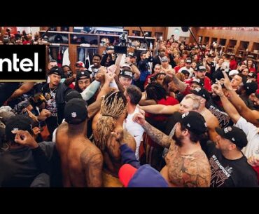 Go Inside the 49ers Locker Room Following NFC Championship Win vs. Lions