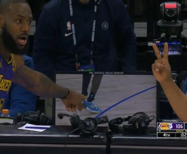 LeBron James can't believe refs called his game tying 3 a 2 vs Timberwolves