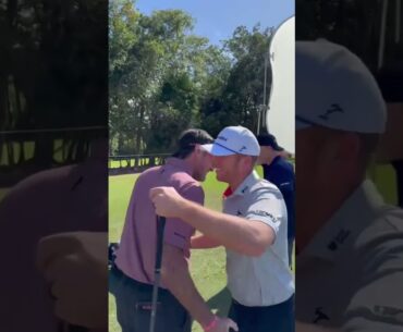 Our captain Bubba Watson catching up with Talor Gooch for the first time since the trade. 🤝