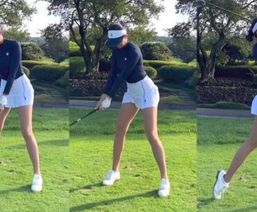 KLPGA 프로 이한솔 미녀골퍼의 부드러운 아이언샷!
