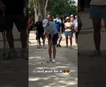 Shot of the Day? Laurie Canter with an unbelievable chip-in from nowhere. 🤯#livgolf #shorts