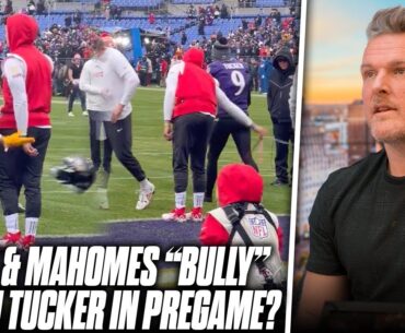 Patrick Mahomes & Travis Kelce Kick Justin Tuckers' Equipment During Pregame, Were They Wrong?