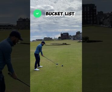 Tee shot at 18 on The Old Course, St. Andrews #golf #golfshorts #golfswing