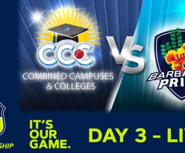🔴 LIVE CCC v Barbados - Day 3 | West Indies Championship 2024 | Friday 9th February