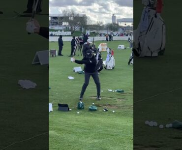 Min Woo Li golf swing face on 7 iron at 2024 Waste Management inside ropes footage