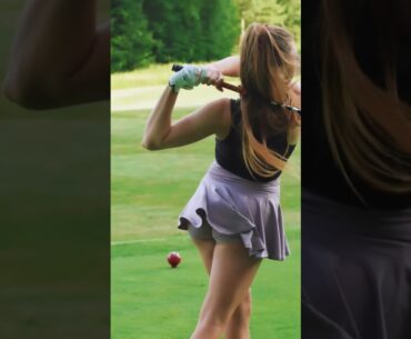 Amazing Golf Swing you need to see | Golf Girl awesome swing | Golf shorts | Claire Bear
