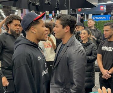 Ryan Garcia SHOVES Devin Haney; massive chaos ensues in Las Vegas boxing face off!