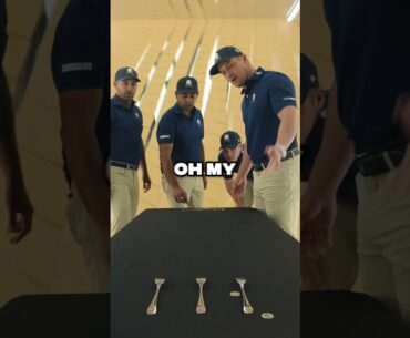 Pro golfers try the fork and coin challenge🍴 #shorts