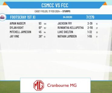 Casey South Melbourne 1st XI v Footscray 1st XI Day 1