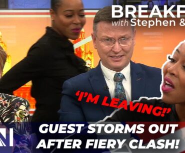 'I'm going to LEAVE now!' Anti-racism activist STORMS OUT after fiery clash on racism in Britain